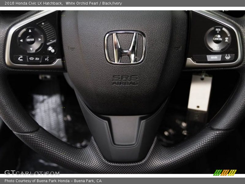 White Orchid Pearl / Black/Ivory 2018 Honda Civic LX Hatchback