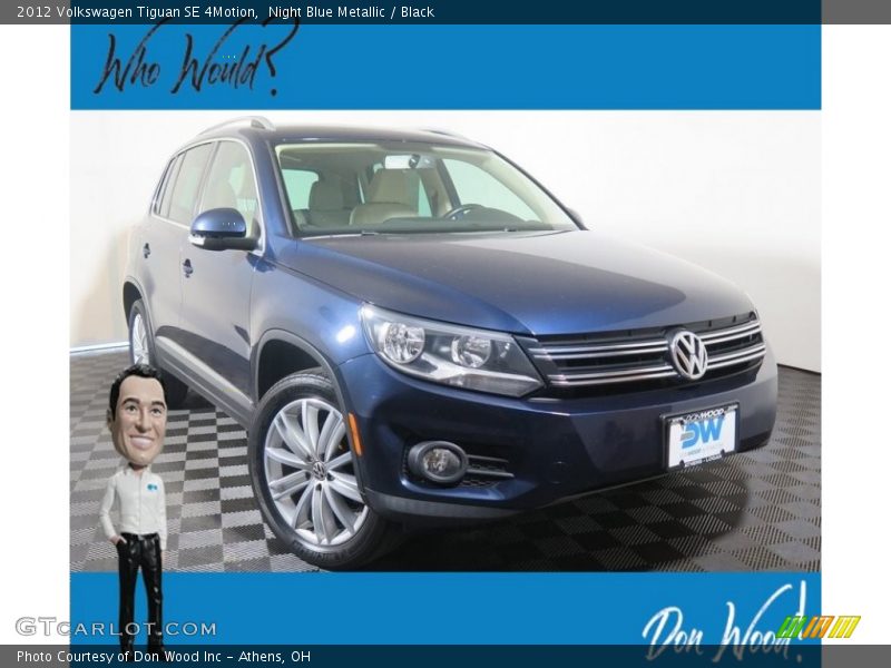 Night Blue Metallic / Black 2012 Volkswagen Tiguan SE 4Motion
