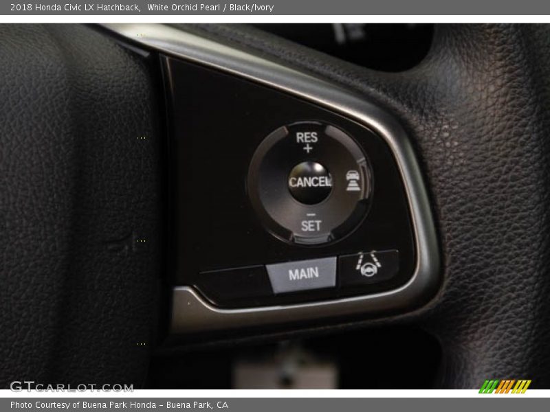 White Orchid Pearl / Black/Ivory 2018 Honda Civic LX Hatchback