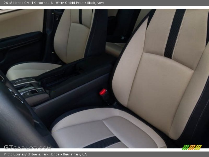 White Orchid Pearl / Black/Ivory 2018 Honda Civic LX Hatchback