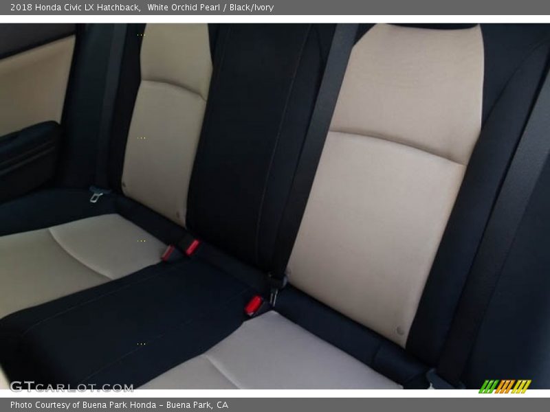 White Orchid Pearl / Black/Ivory 2018 Honda Civic LX Hatchback