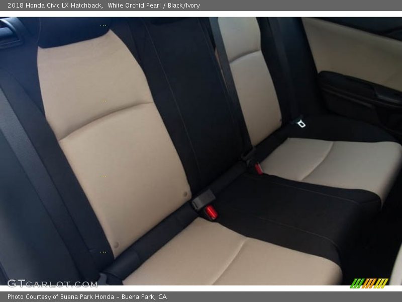 White Orchid Pearl / Black/Ivory 2018 Honda Civic LX Hatchback