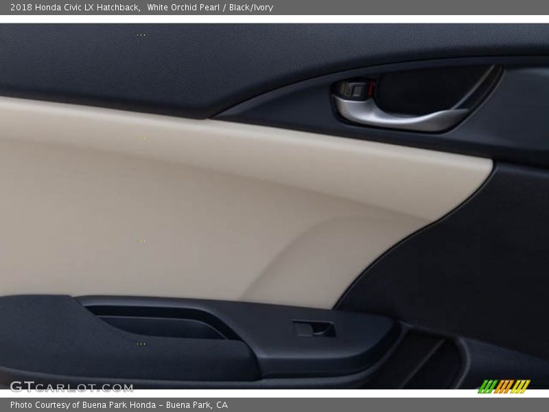 White Orchid Pearl / Black/Ivory 2018 Honda Civic LX Hatchback