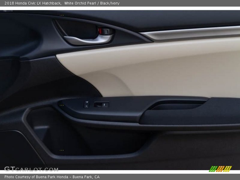White Orchid Pearl / Black/Ivory 2018 Honda Civic LX Hatchback