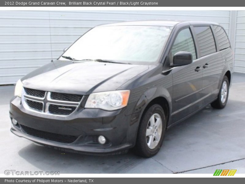 Brilliant Black Crystal Pearl / Black/Light Graystone 2012 Dodge Grand Caravan Crew