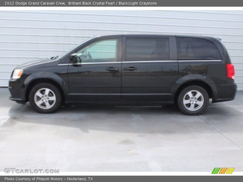 Brilliant Black Crystal Pearl / Black/Light Graystone 2012 Dodge Grand Caravan Crew