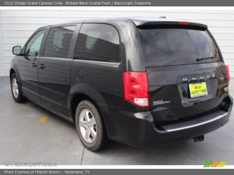 Brilliant Black Crystal Pearl / Black/Light Graystone 2012 Dodge Grand Caravan Crew