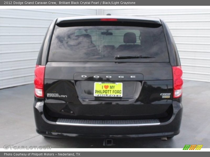 Brilliant Black Crystal Pearl / Black/Light Graystone 2012 Dodge Grand Caravan Crew