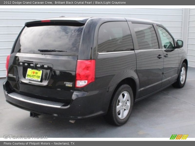 Brilliant Black Crystal Pearl / Black/Light Graystone 2012 Dodge Grand Caravan Crew