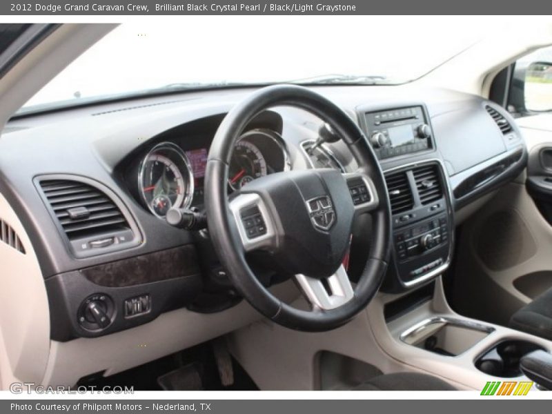 Brilliant Black Crystal Pearl / Black/Light Graystone 2012 Dodge Grand Caravan Crew