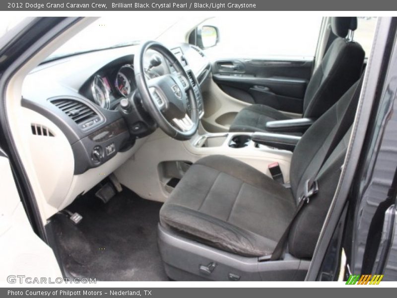 Brilliant Black Crystal Pearl / Black/Light Graystone 2012 Dodge Grand Caravan Crew