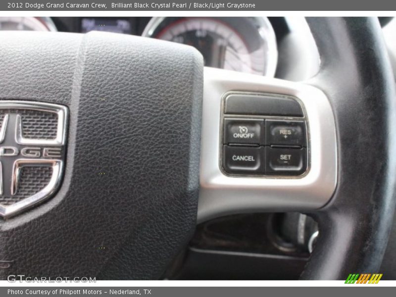 Brilliant Black Crystal Pearl / Black/Light Graystone 2012 Dodge Grand Caravan Crew