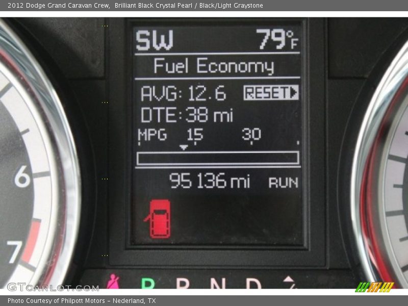 Brilliant Black Crystal Pearl / Black/Light Graystone 2012 Dodge Grand Caravan Crew