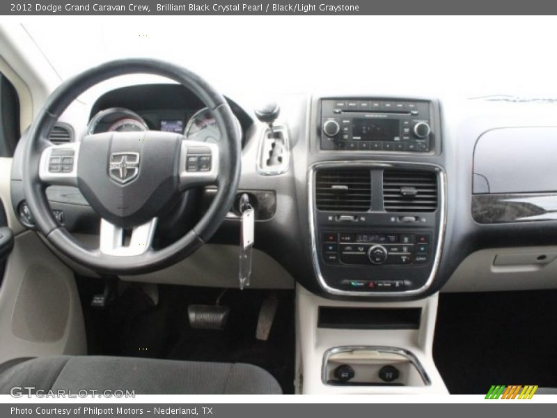 Brilliant Black Crystal Pearl / Black/Light Graystone 2012 Dodge Grand Caravan Crew