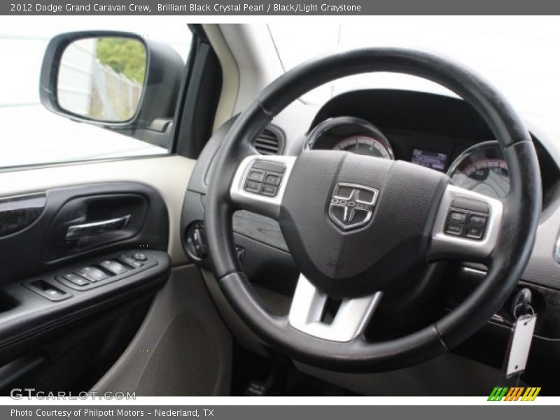 Brilliant Black Crystal Pearl / Black/Light Graystone 2012 Dodge Grand Caravan Crew