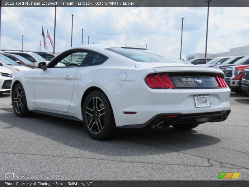 Oxford White / Ebony 2019 Ford Mustang EcoBoost Premium Fastback