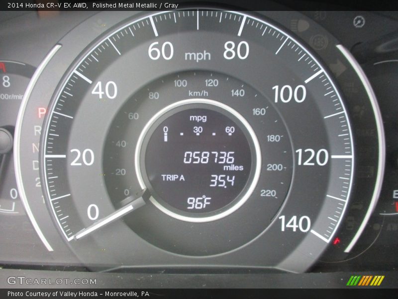 Polished Metal Metallic / Gray 2014 Honda CR-V EX AWD