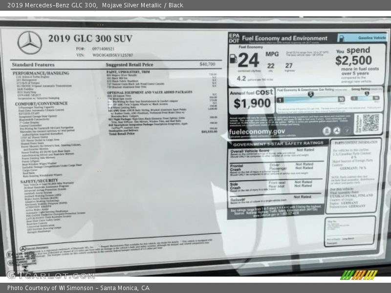 Mojave Silver Metallic / Black 2019 Mercedes-Benz GLC 300