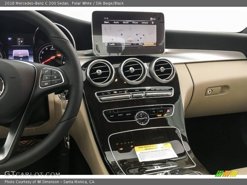Polar White / Silk Beige/Black 2018 Mercedes-Benz C 300 Sedan