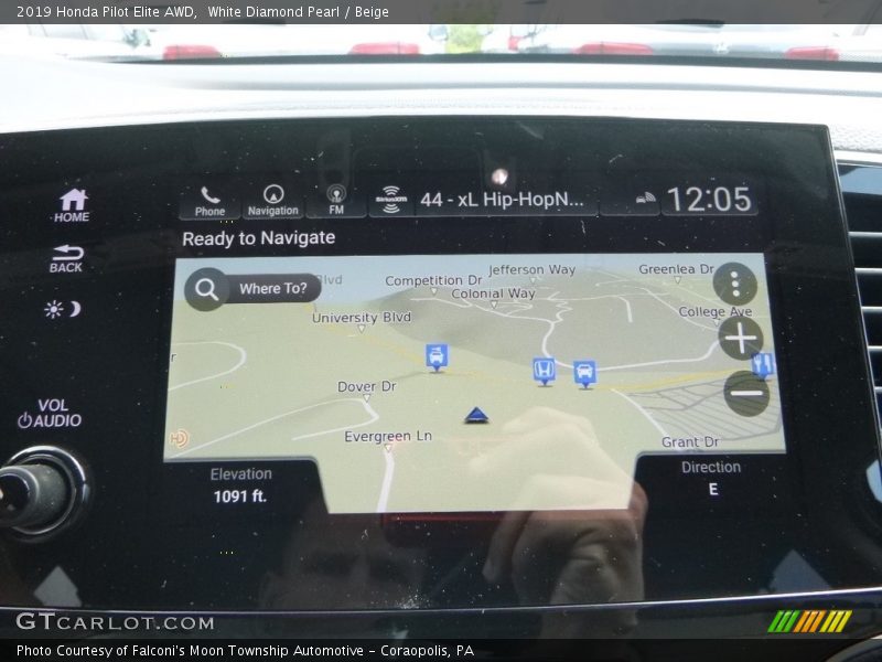 Navigation of 2019 Pilot Elite AWD