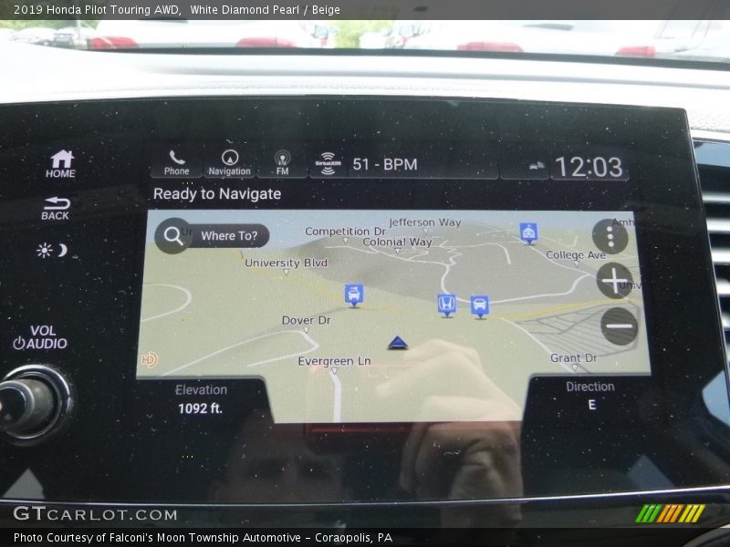 Navigation of 2019 Pilot Touring AWD