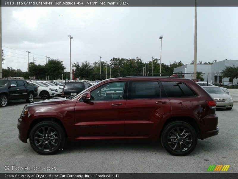 Velvet Red Pearl / Black 2018 Jeep Grand Cherokee High Altitude 4x4