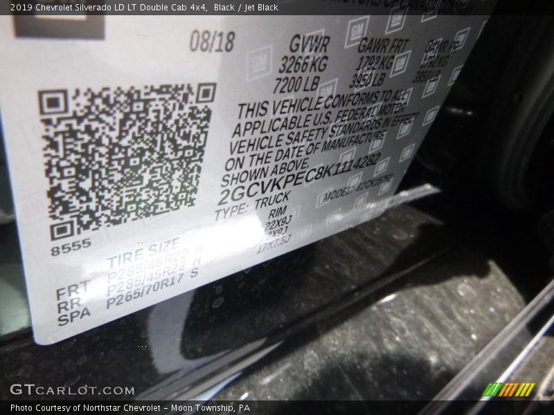 Black / Jet Black 2019 Chevrolet Silverado LD LT Double Cab 4x4