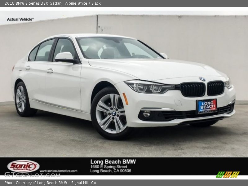 Alpine White / Black 2018 BMW 3 Series 330i Sedan