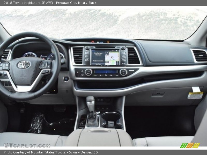 Predawn Gray Mica / Black 2018 Toyota Highlander SE AWD