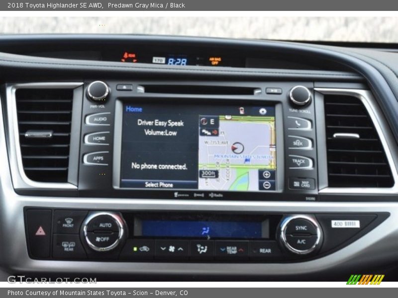 Predawn Gray Mica / Black 2018 Toyota Highlander SE AWD