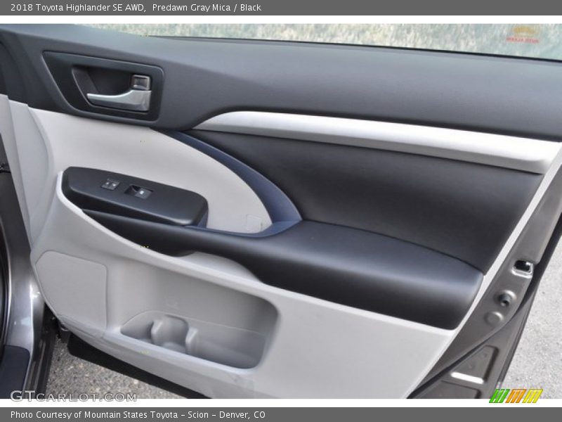 Predawn Gray Mica / Black 2018 Toyota Highlander SE AWD