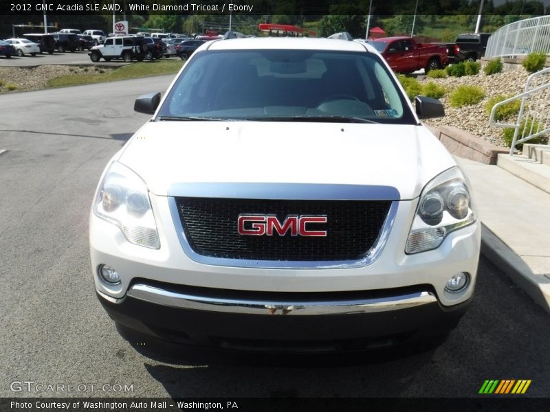 White Diamond Tricoat / Ebony 2012 GMC Acadia SLE AWD
