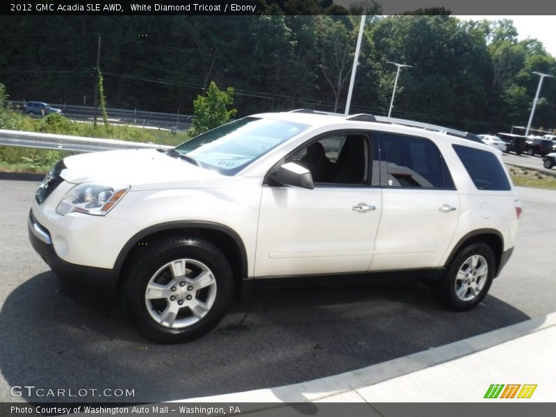 White Diamond Tricoat / Ebony 2012 GMC Acadia SLE AWD