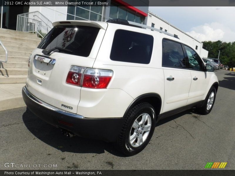 White Diamond Tricoat / Ebony 2012 GMC Acadia SLE AWD