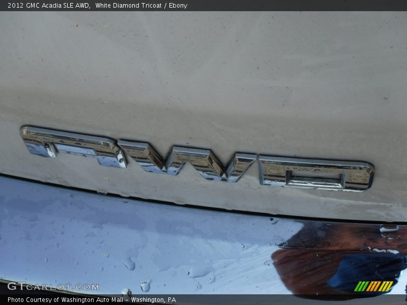 White Diamond Tricoat / Ebony 2012 GMC Acadia SLE AWD