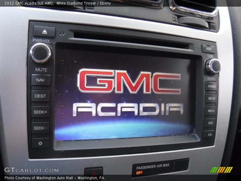 White Diamond Tricoat / Ebony 2012 GMC Acadia SLE AWD