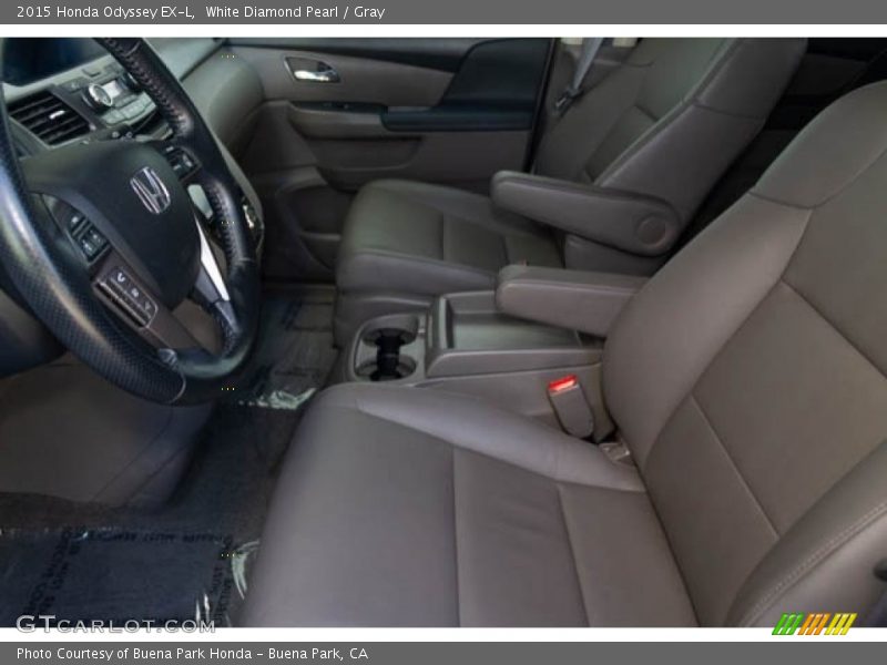White Diamond Pearl / Gray 2015 Honda Odyssey EX-L