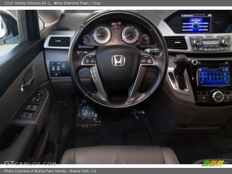 White Diamond Pearl / Gray 2015 Honda Odyssey EX-L
