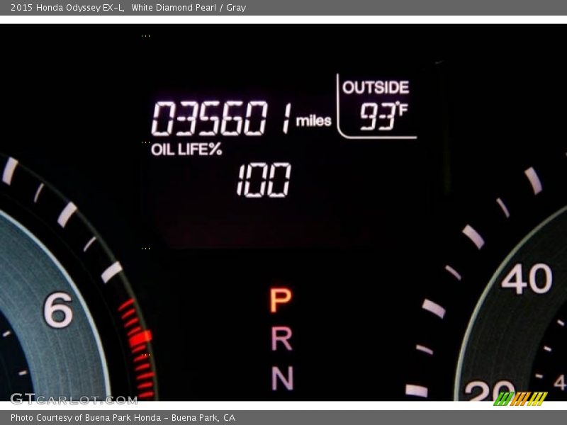 White Diamond Pearl / Gray 2015 Honda Odyssey EX-L