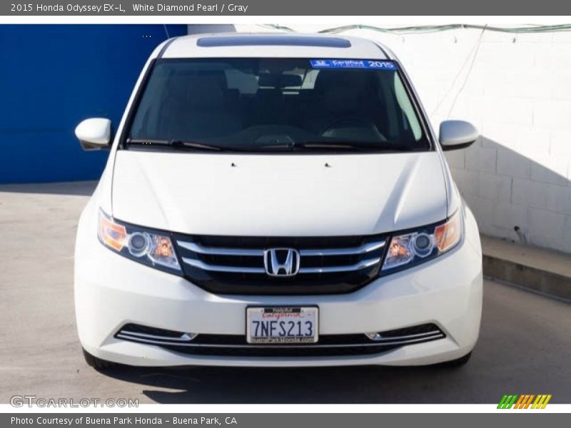 White Diamond Pearl / Gray 2015 Honda Odyssey EX-L