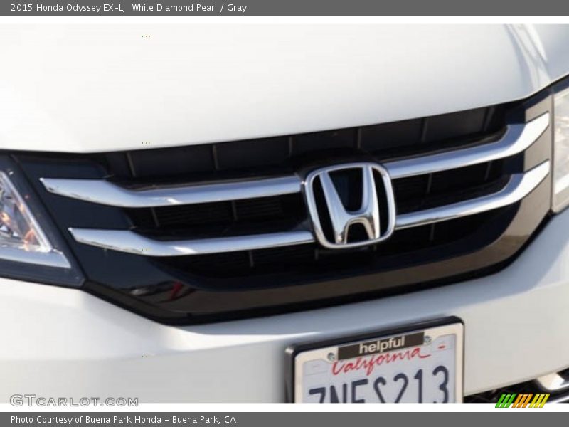 White Diamond Pearl / Gray 2015 Honda Odyssey EX-L