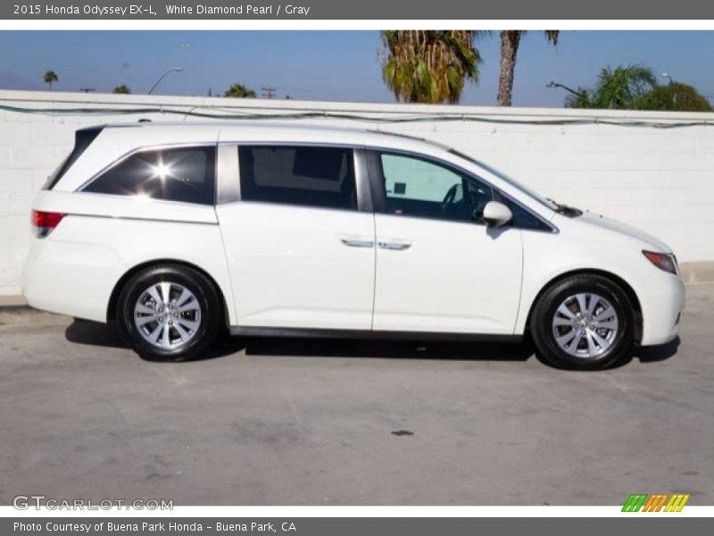 White Diamond Pearl / Gray 2015 Honda Odyssey EX-L