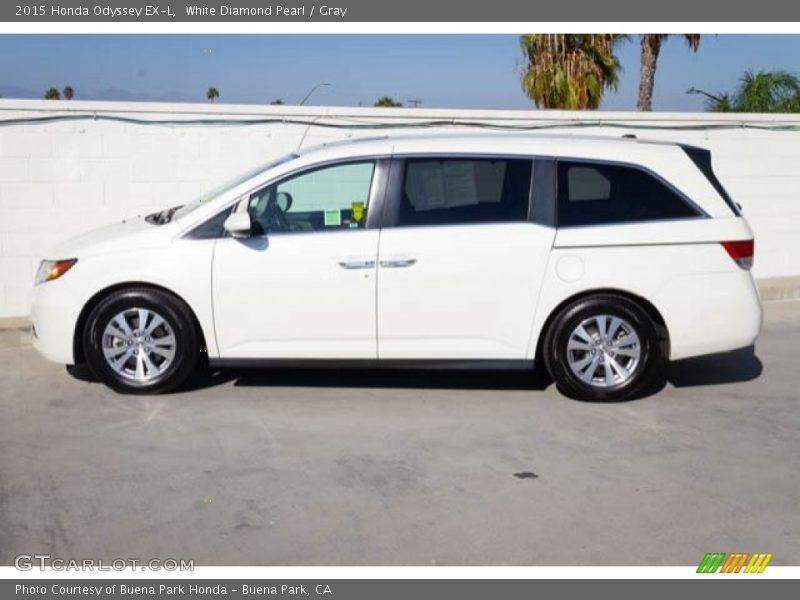 White Diamond Pearl / Gray 2015 Honda Odyssey EX-L