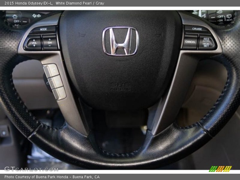 White Diamond Pearl / Gray 2015 Honda Odyssey EX-L