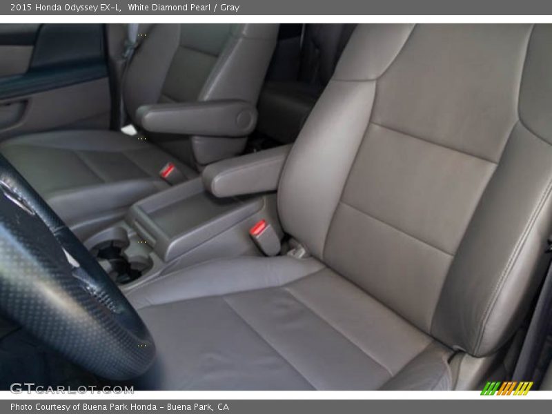 White Diamond Pearl / Gray 2015 Honda Odyssey EX-L
