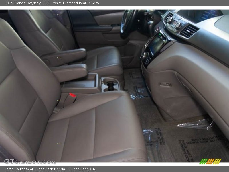 White Diamond Pearl / Gray 2015 Honda Odyssey EX-L