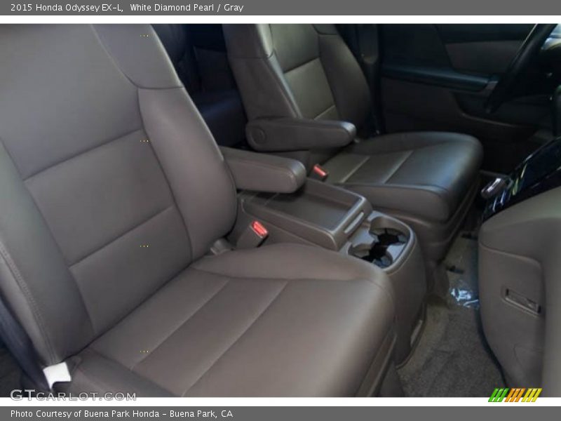 White Diamond Pearl / Gray 2015 Honda Odyssey EX-L