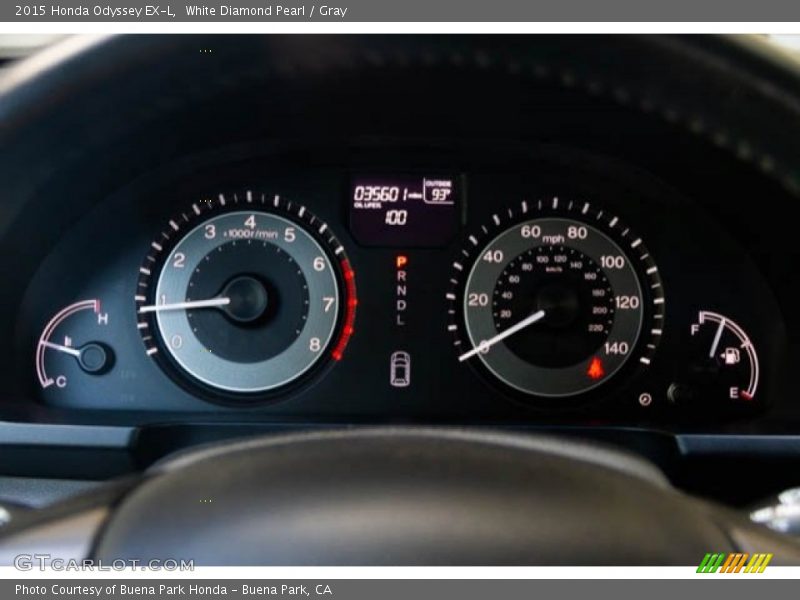 White Diamond Pearl / Gray 2015 Honda Odyssey EX-L