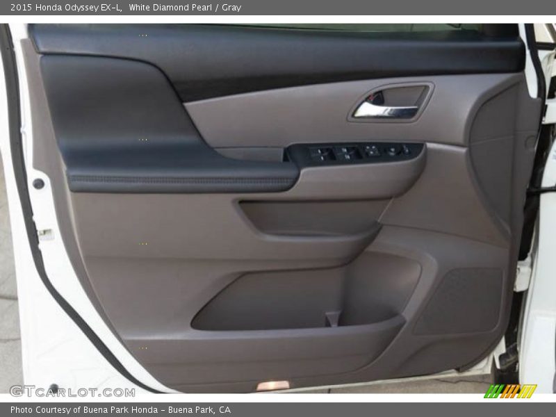 White Diamond Pearl / Gray 2015 Honda Odyssey EX-L