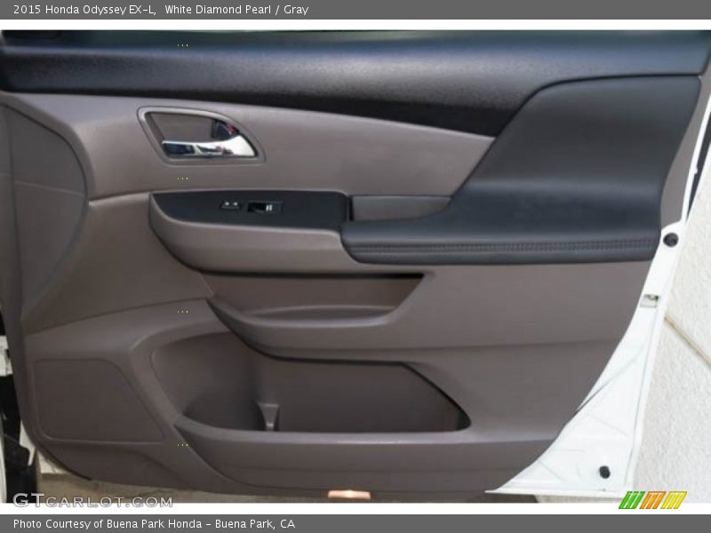 White Diamond Pearl / Gray 2015 Honda Odyssey EX-L